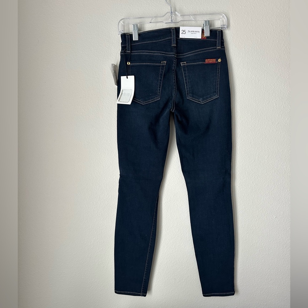 7 For All Mankind Dark Indigo Skinny Jeans size 25 NWT